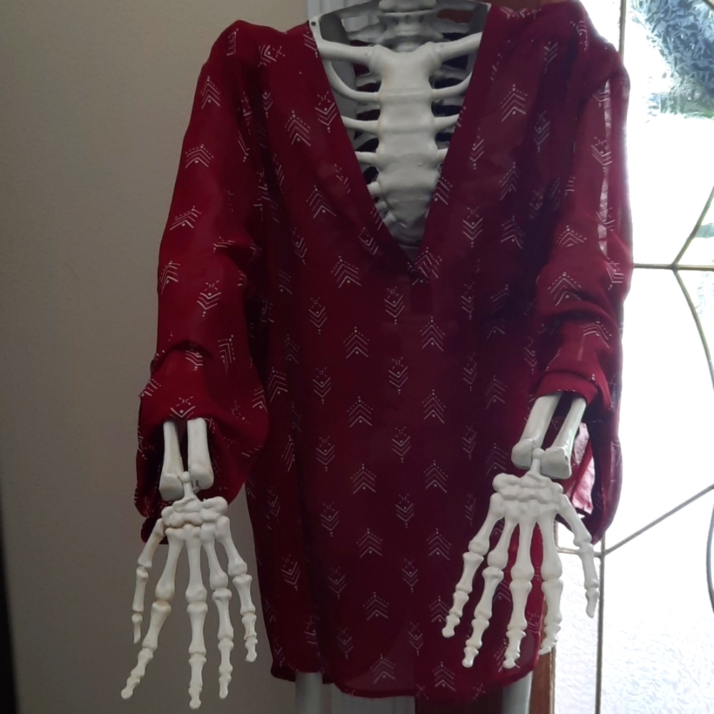 Boho style sheer blouse